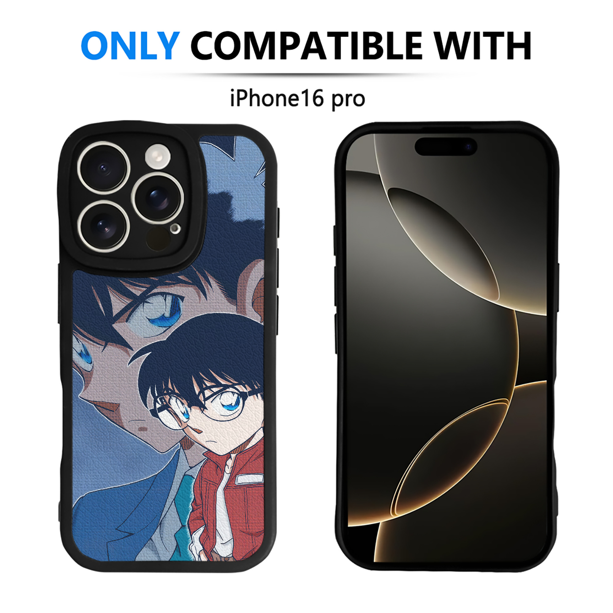 （画像用） 名探偵コナン Detective Conan 【iPhone 16シリーズ対応】シリコンスマホケース（レザー調） 材質：シリコン